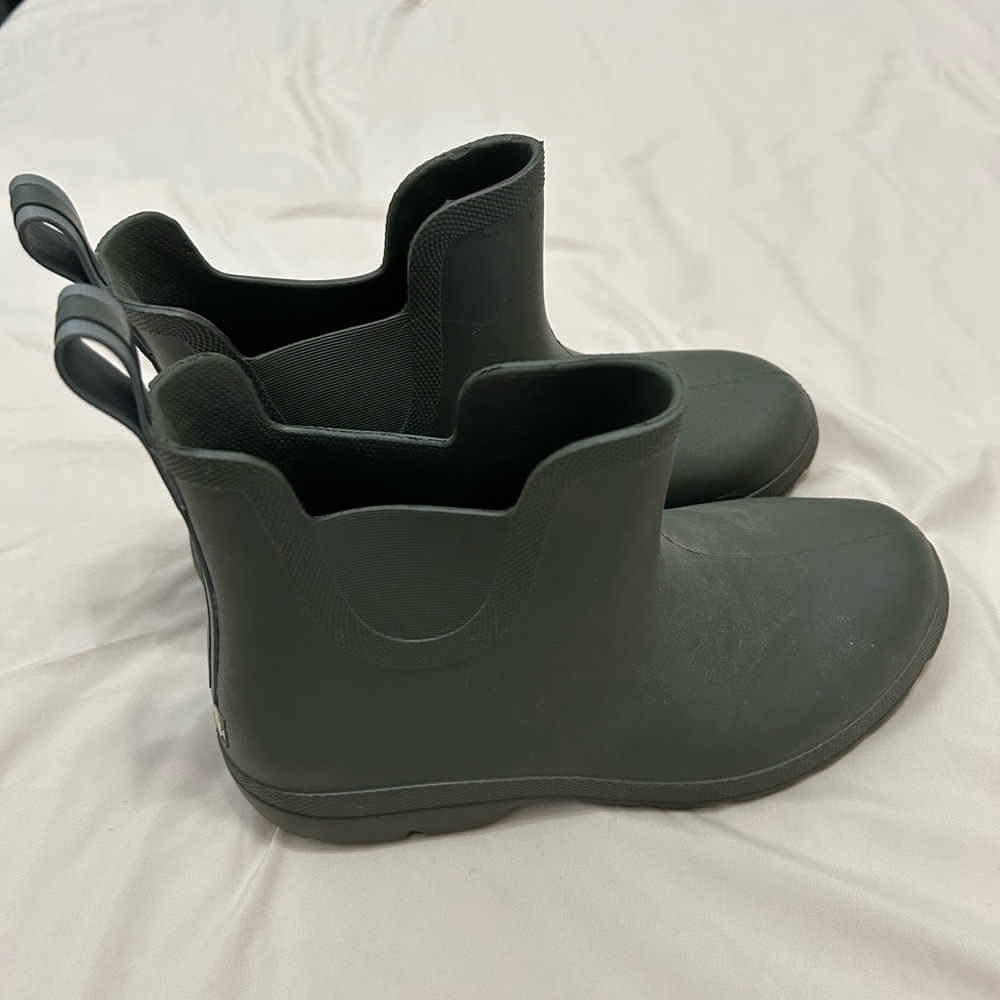totes Dark Green Ankle Rain Boots
